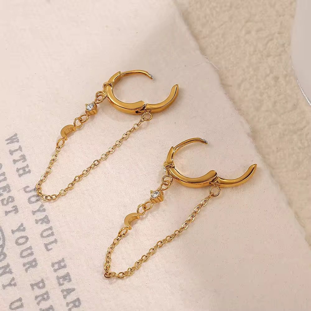 Moon Dangler Hoops