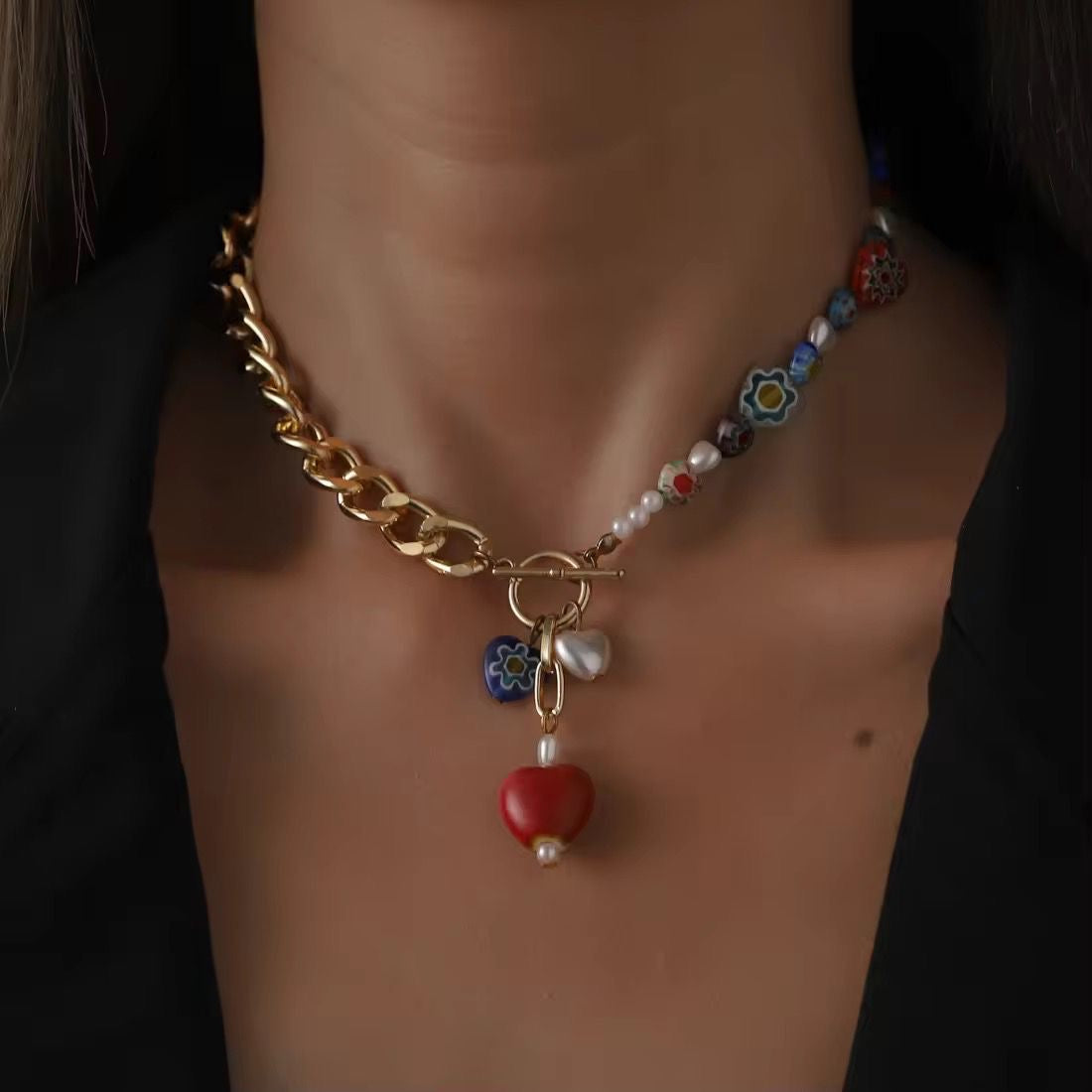 Whimsy Curb Beaded Charm Necklace