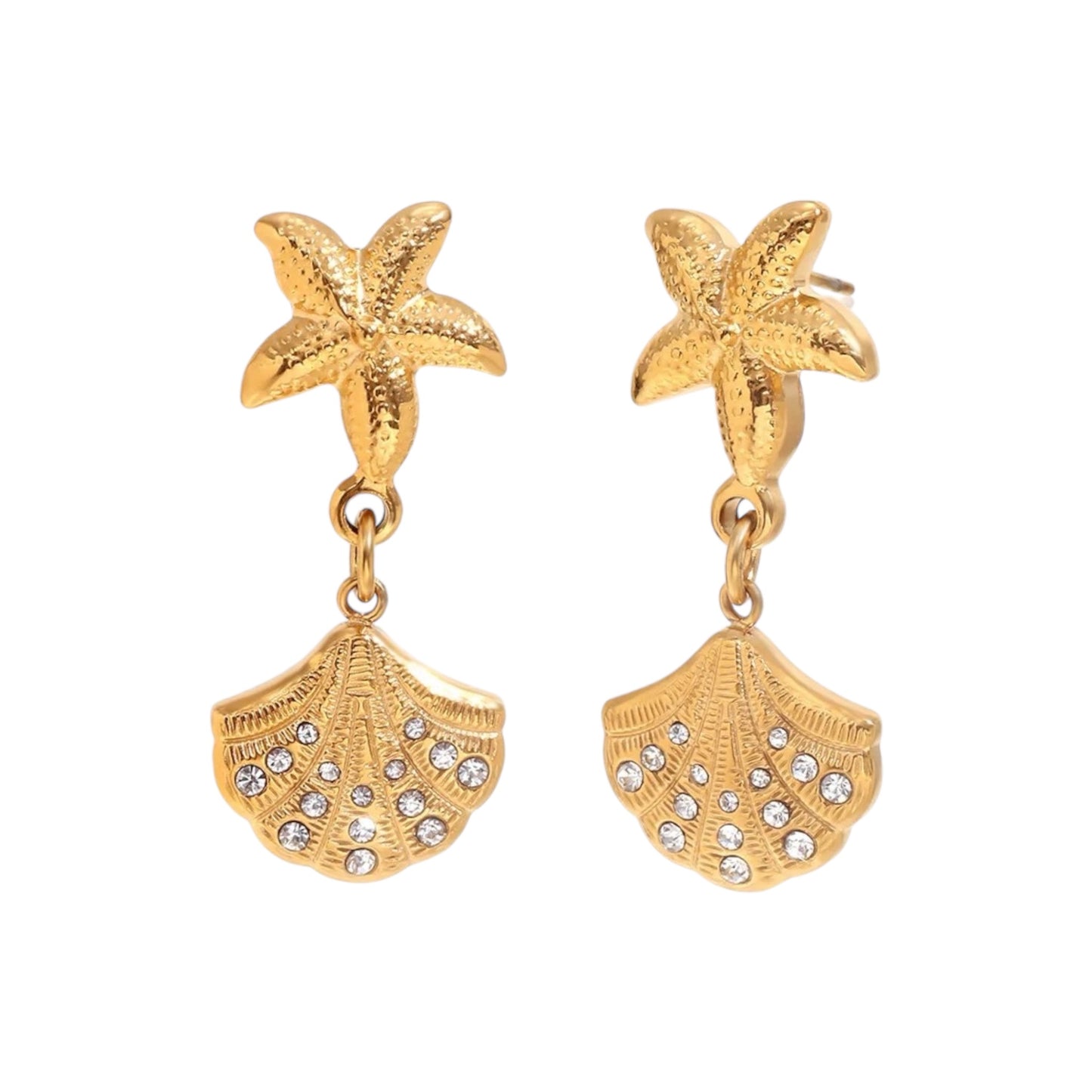 Ariel Drop Studs -18K