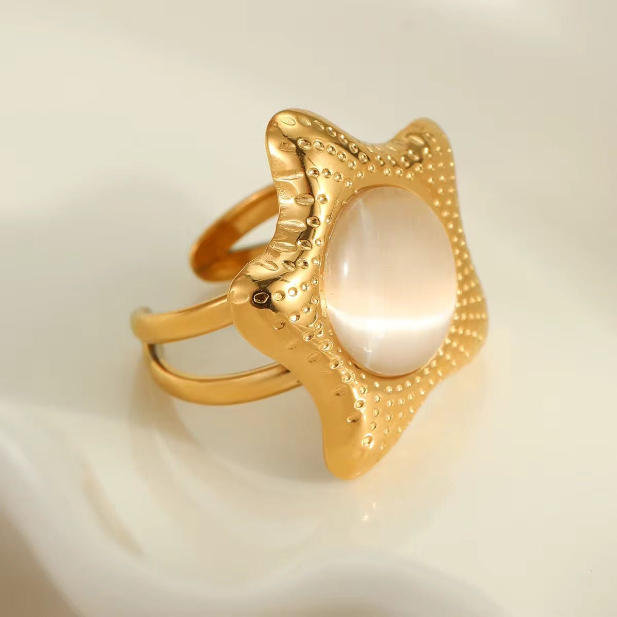Twinkle Opal Signet Ring