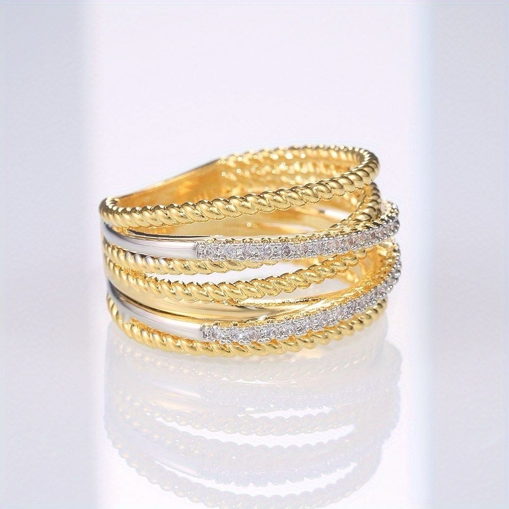 Twist Crossed Stack Ring