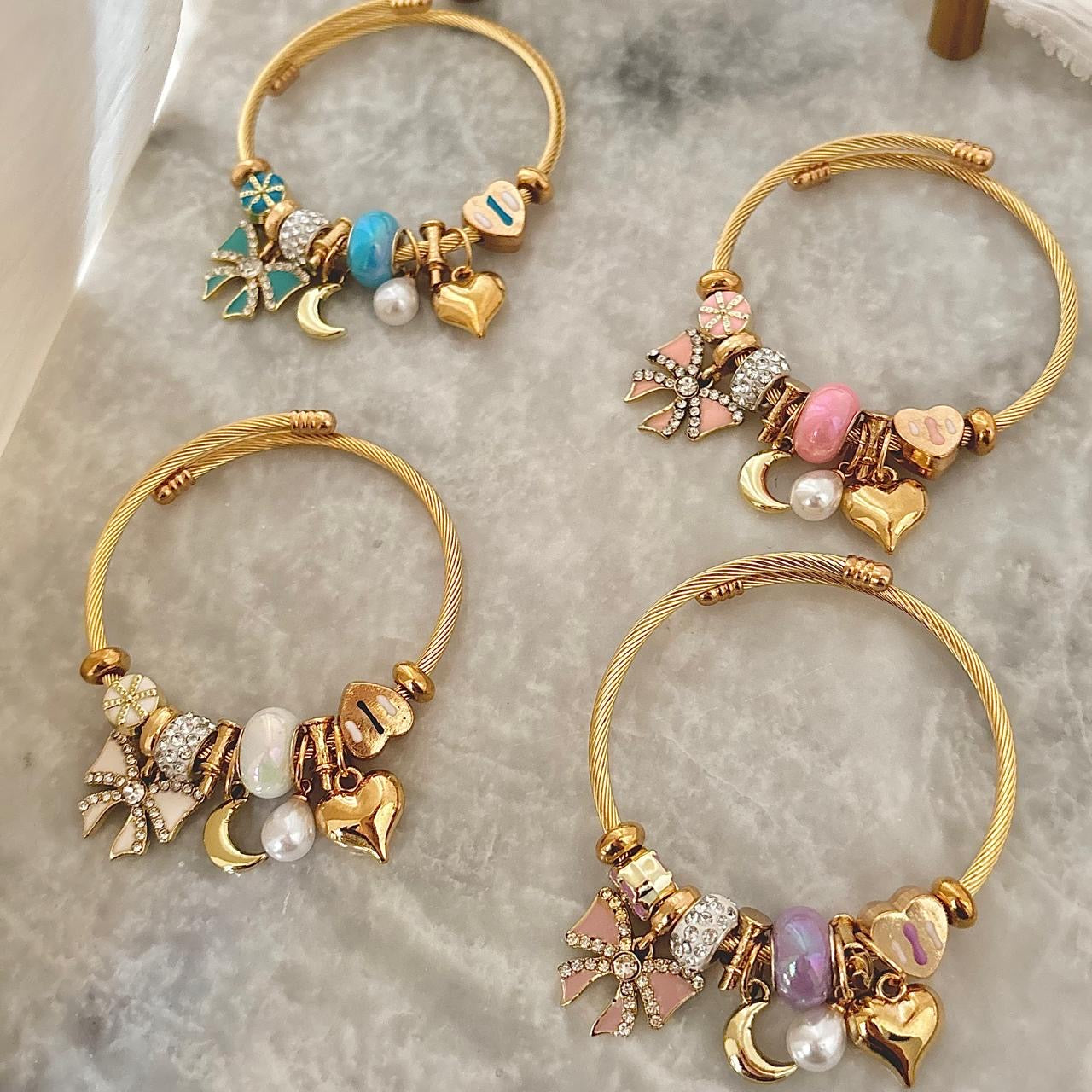 Dream Catcher Whimsy Charms Bracelet -Blue