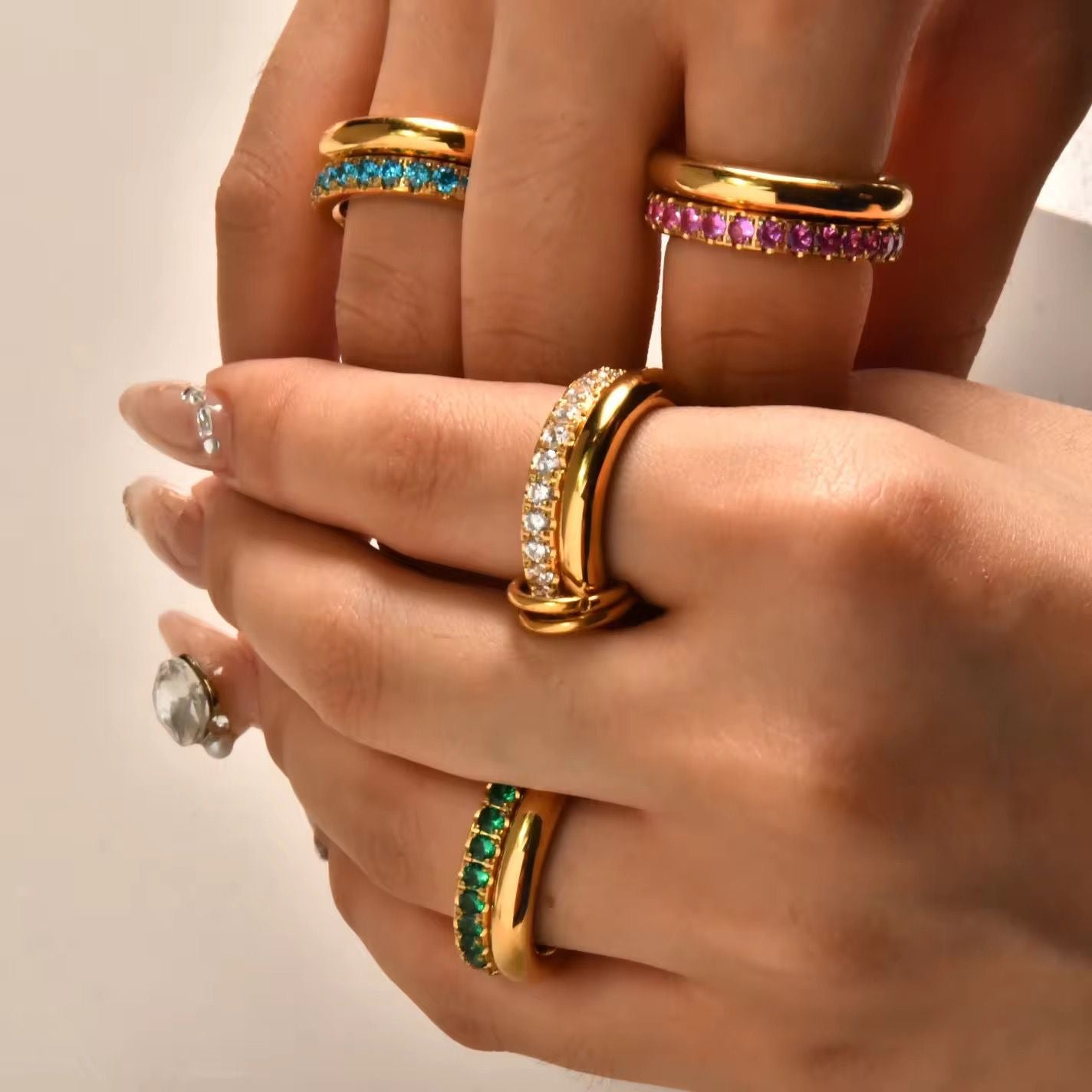 Elysian Pink Interwine Stack Ring