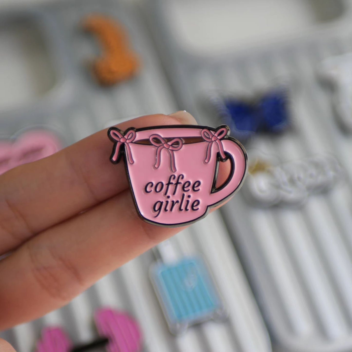 Coffee Girlie Phone Metal Charm