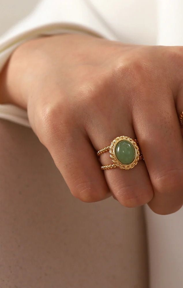 Jade Ring -18K