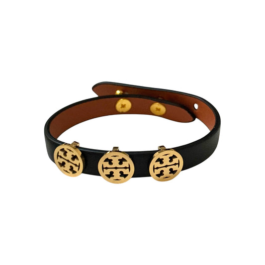 T- Signature Leather Bracelet -22K