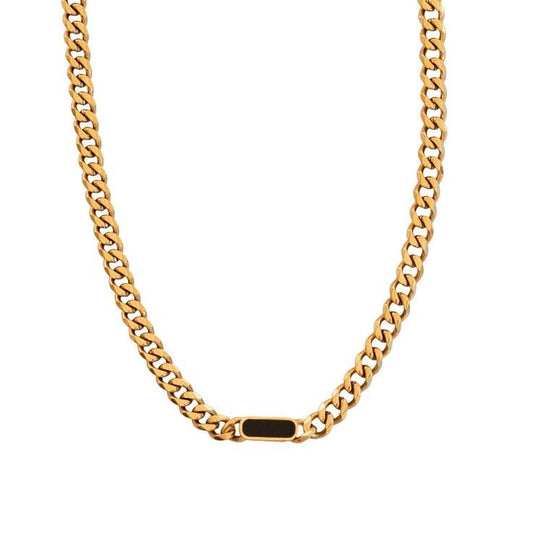 Chiara Cuban Chain Necklace | Black Onyx