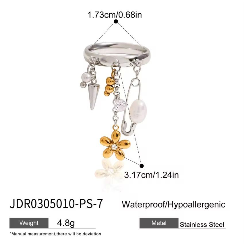 Tracy Charm Ring -Mixed Metal