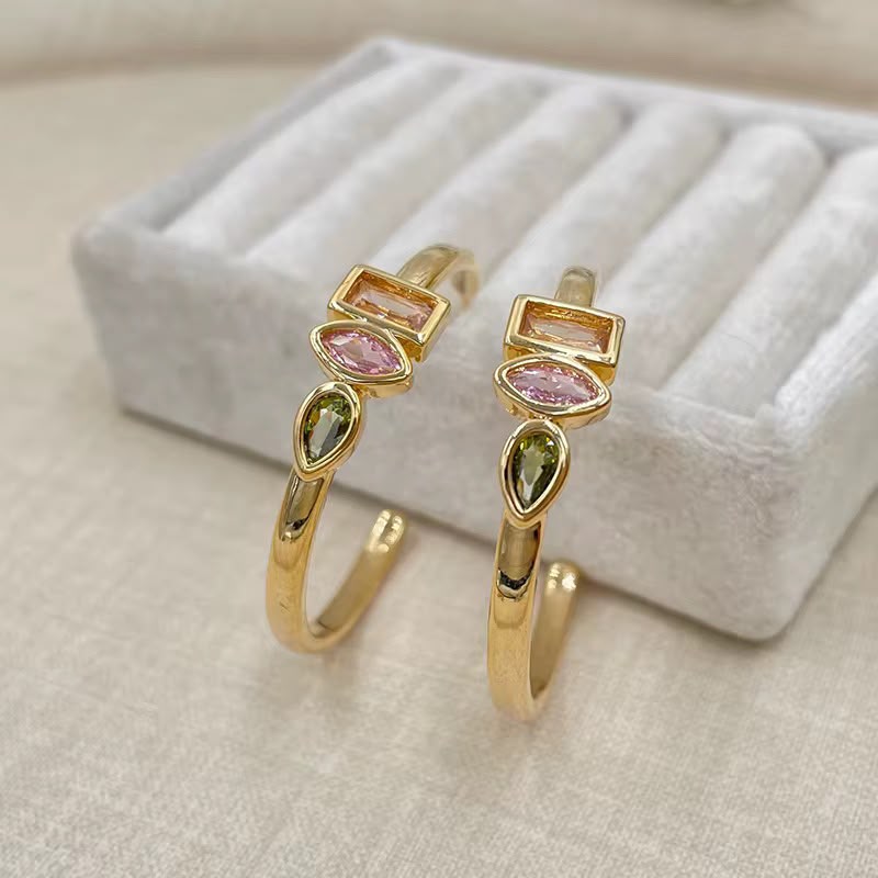 Tri Gemma Multi Hoops