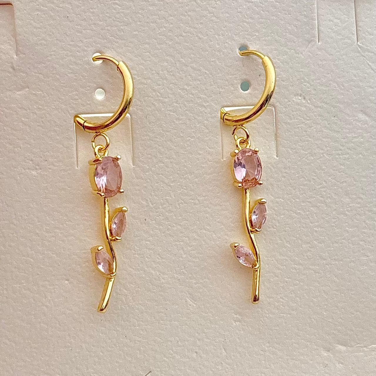 Pink Rose Vine Hoops