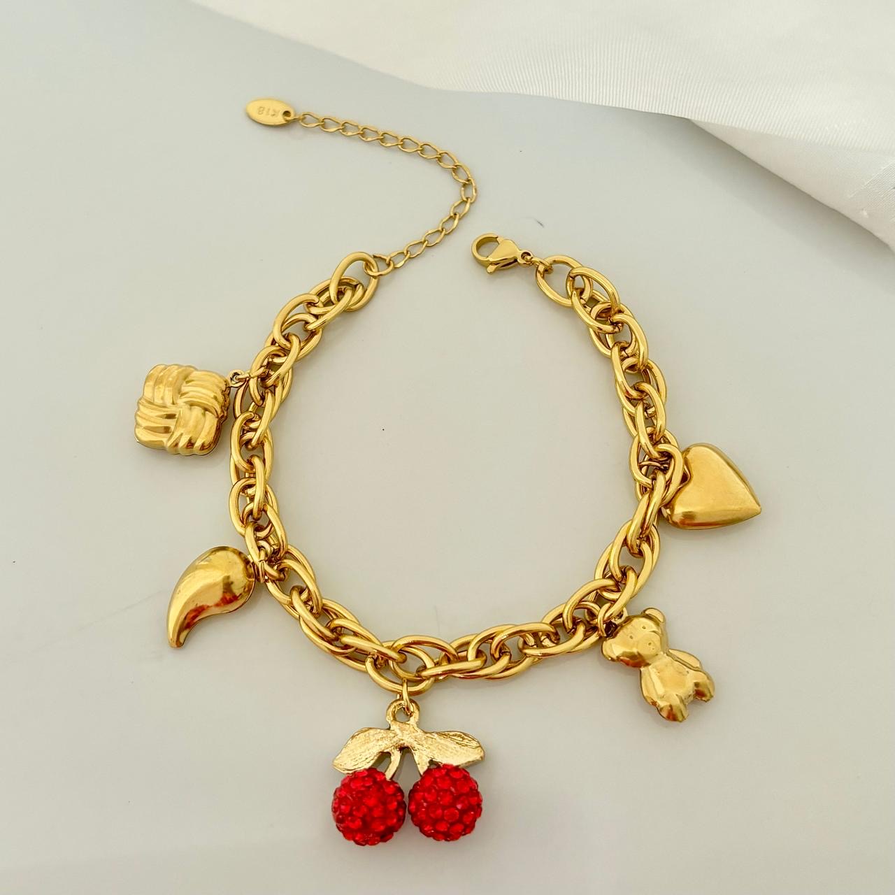 Cherry Blossom Charm Bracelet