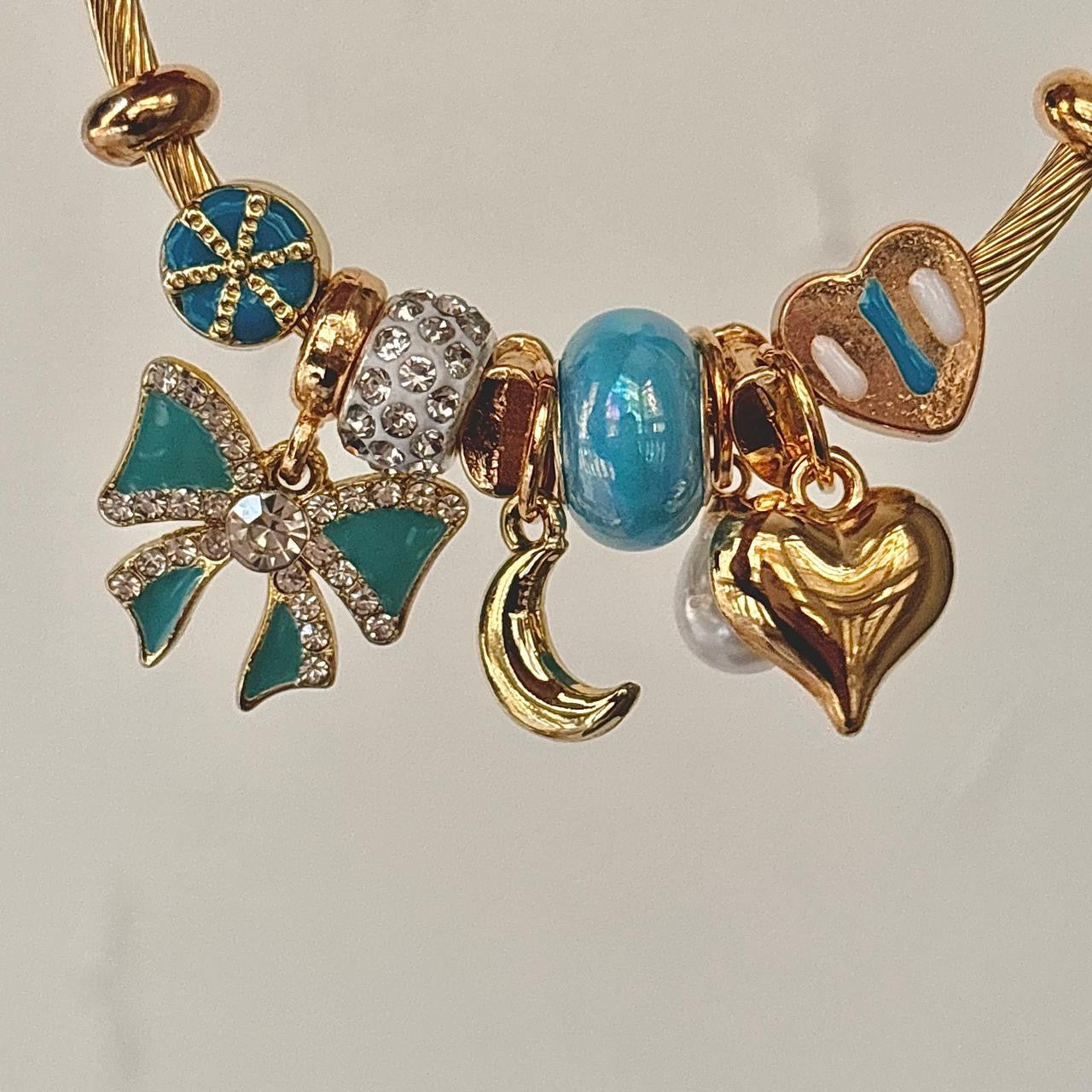 Dream Catcher Whimsy Charms Bracelet -Blue