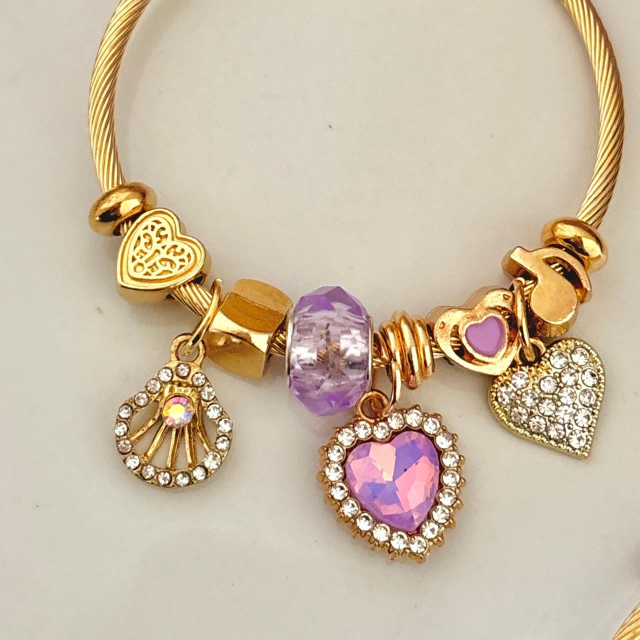 Zephyr Multi Charm Bracelet -Lilac