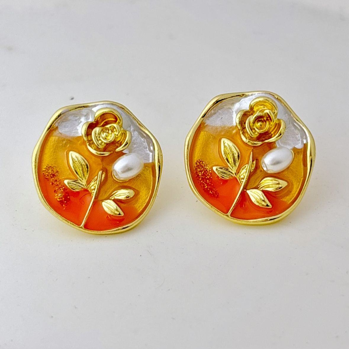 Enchanted Rose Studs -Marygold