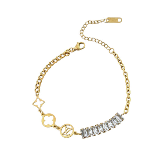 Volt Charms X Baguette Tennis Bracelet -18K