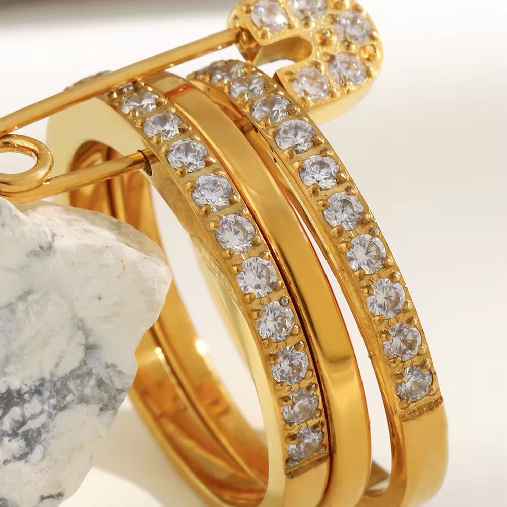 Pinned With Diamond Stack Ring