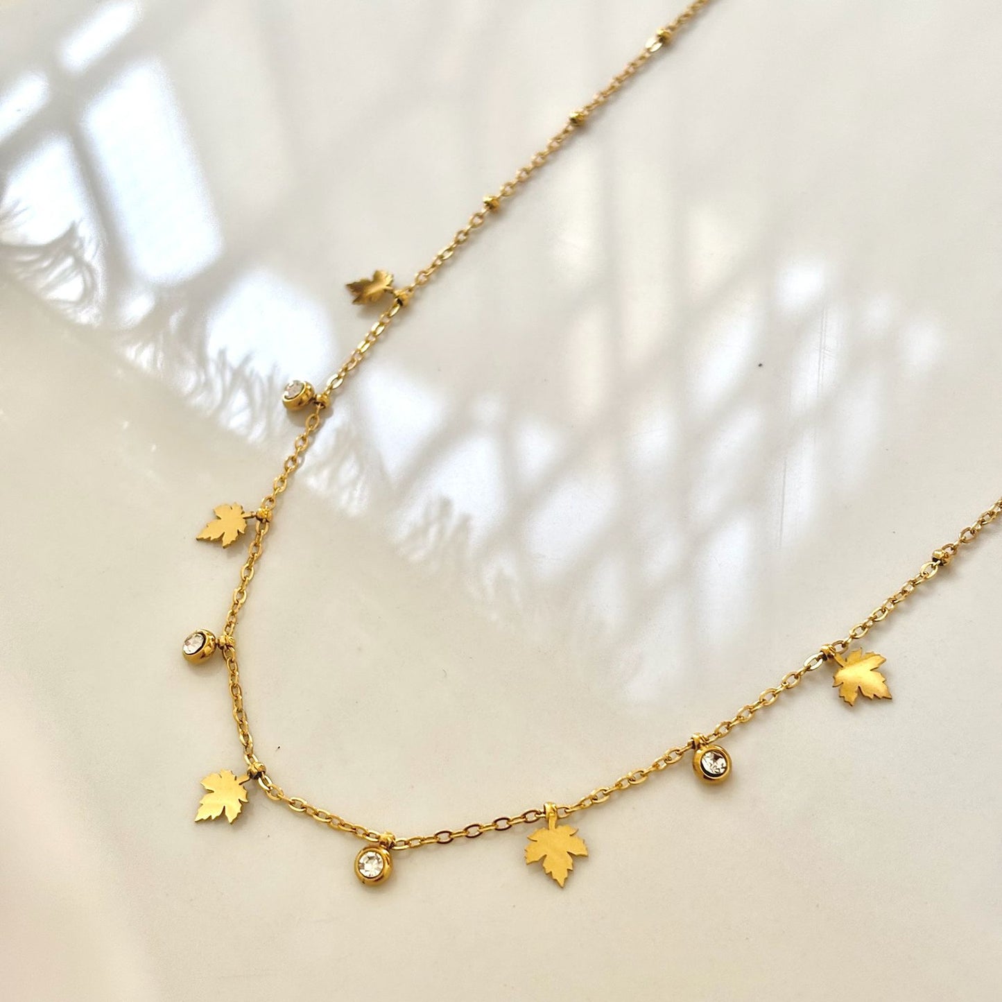 Leafy Glo Charm Necklace