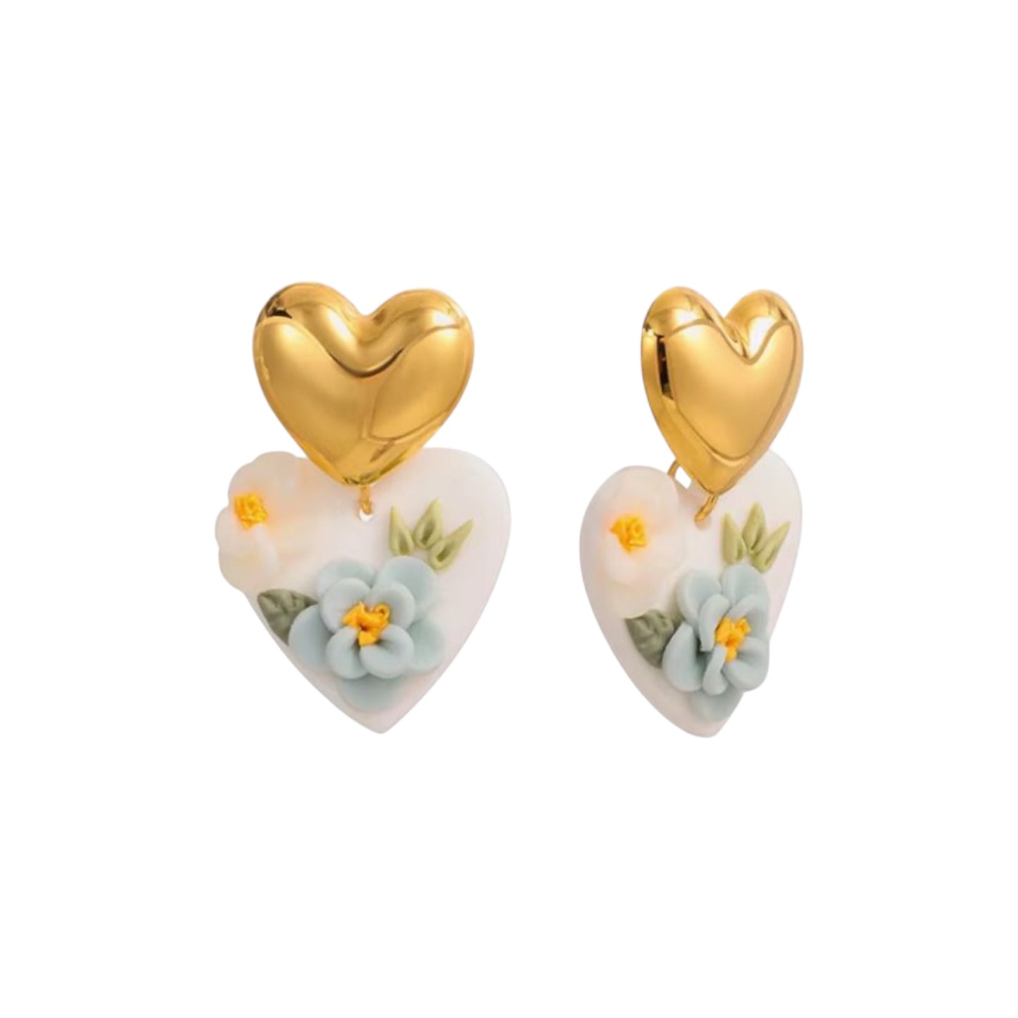 Orchid Heart Studs