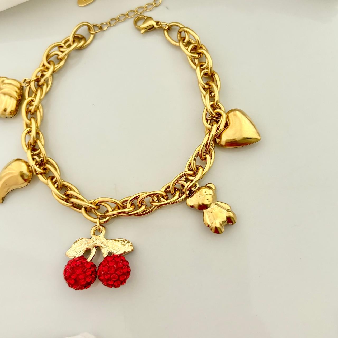 Cherry Blossom Charm Bracelet