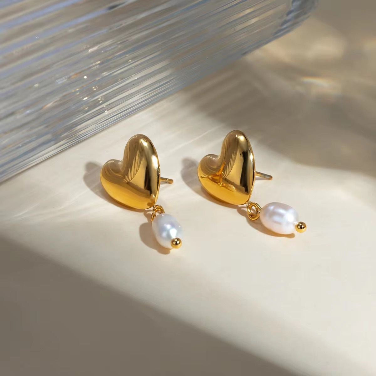 Love In Pearls & Gold Studs