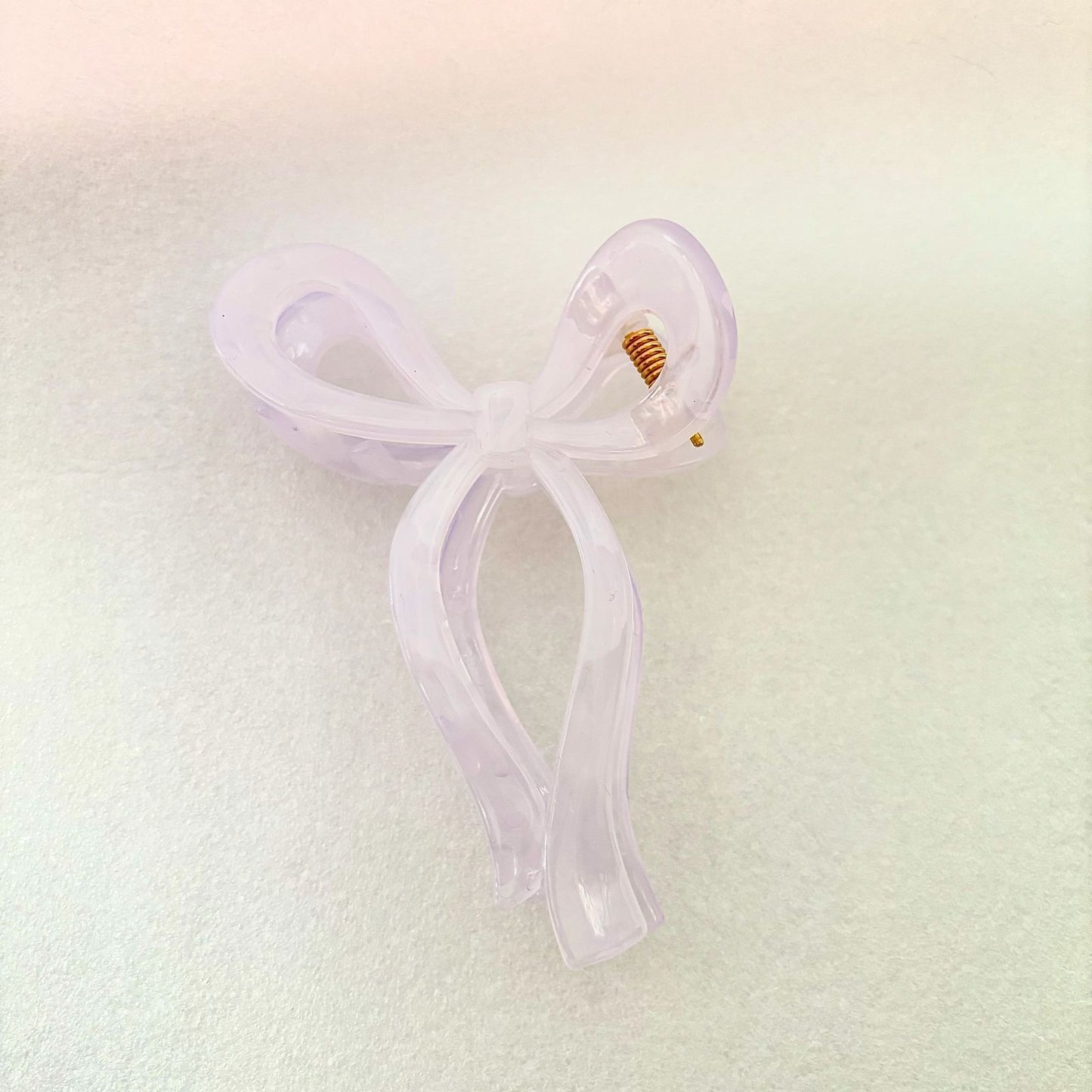 Marble Pastel Bow Claw Clip -Lilac