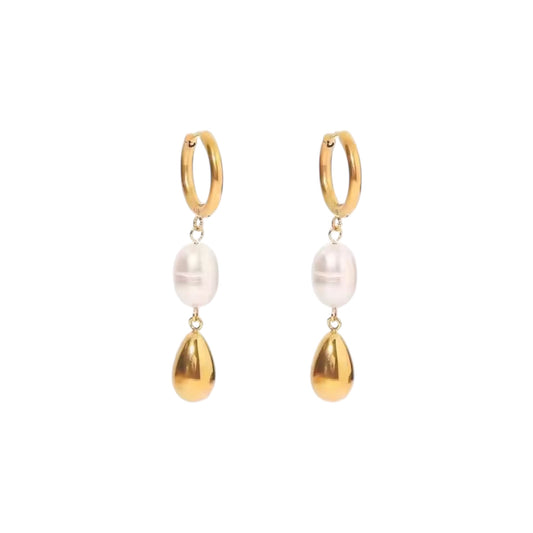 Perola Gold Drop Earrings