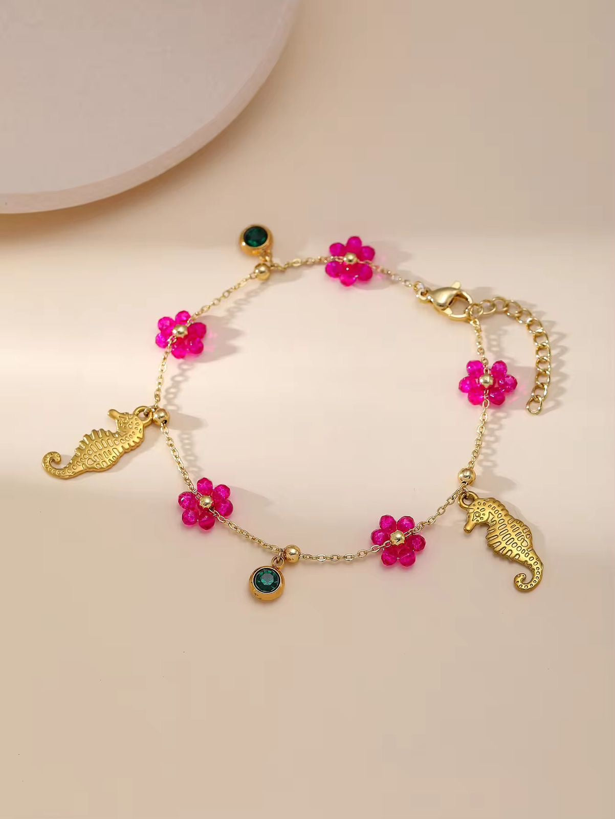Fuchsia Serenade Charm Bracelet