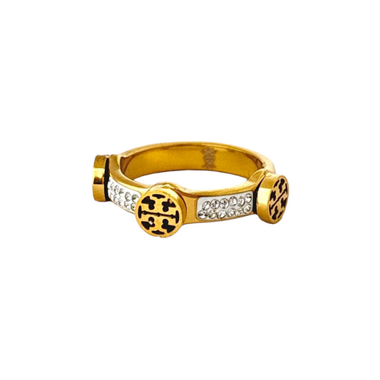 Tri Miller Charm TB Diamante Band Ring -18K