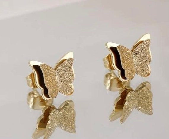 Frosted Butterfly Studs