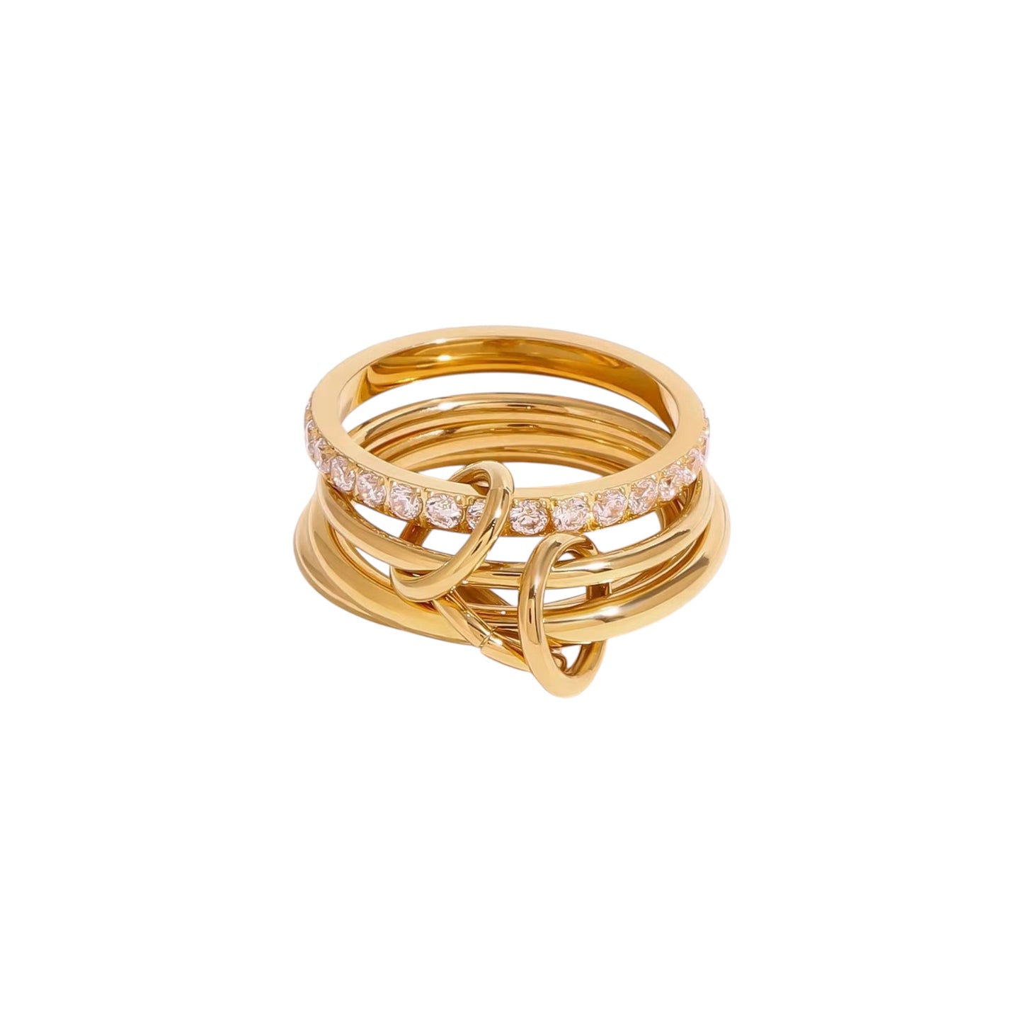 ISALÉA Eternity Interwine Stack Ring -Set Of Four