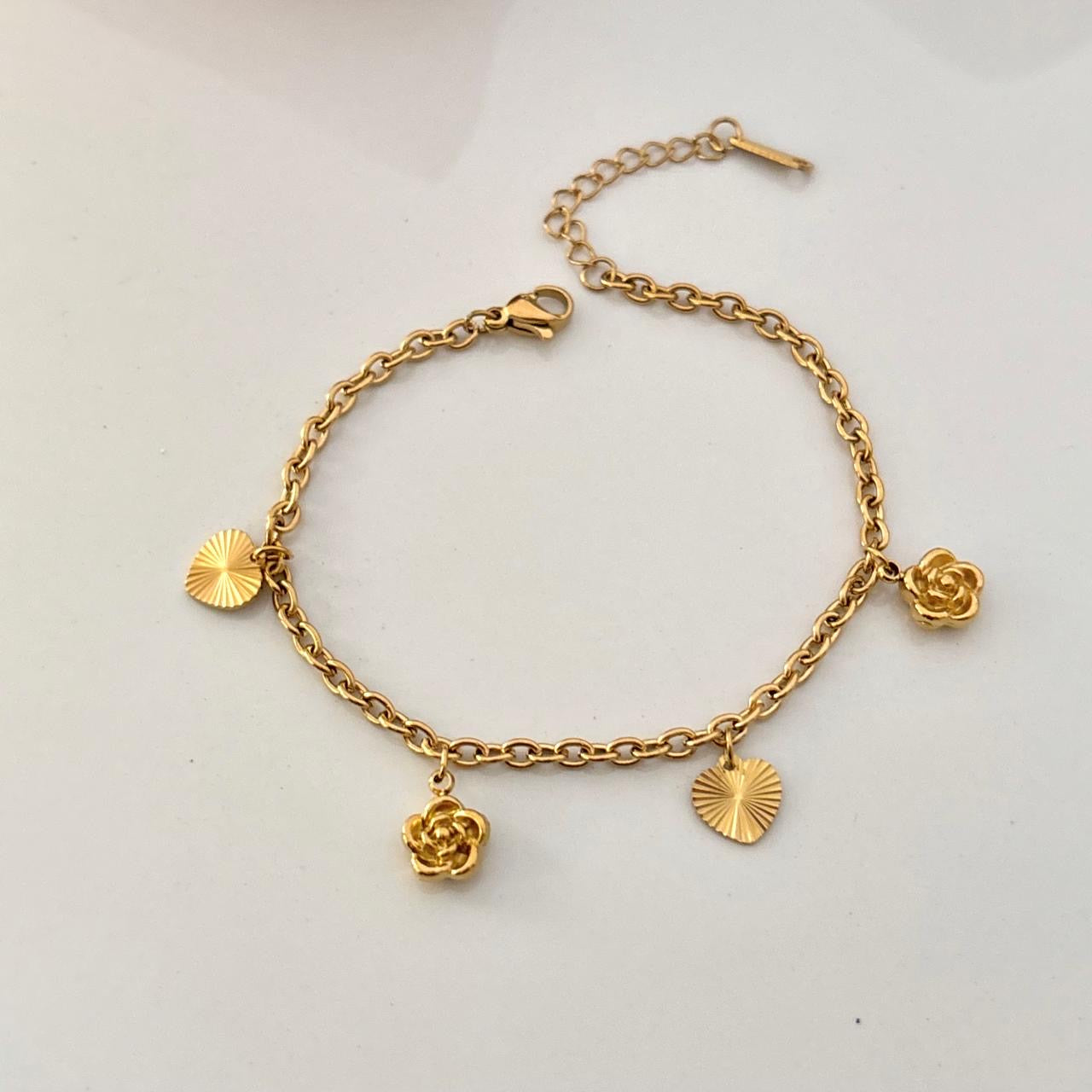 Heart of Roses Charm Bracelet