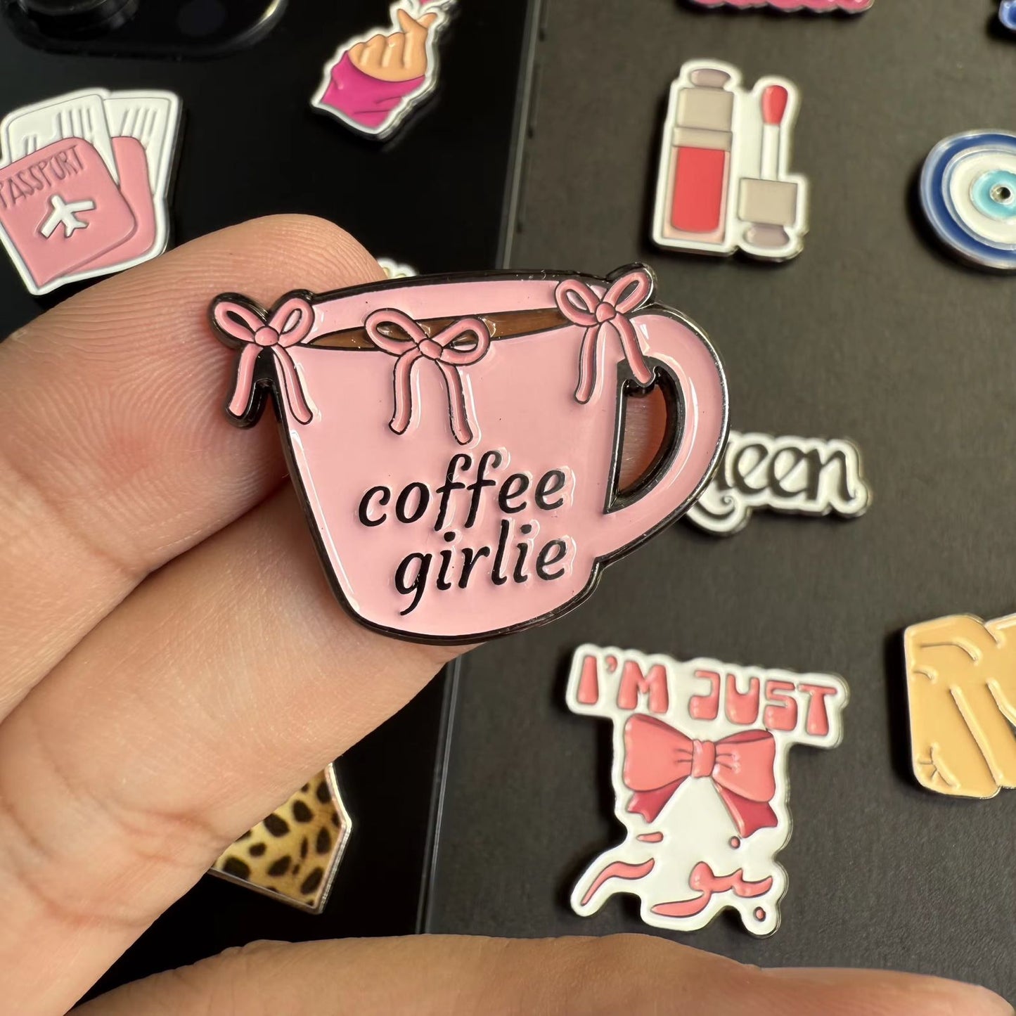 Coffee Girlie Phone Metal Charm