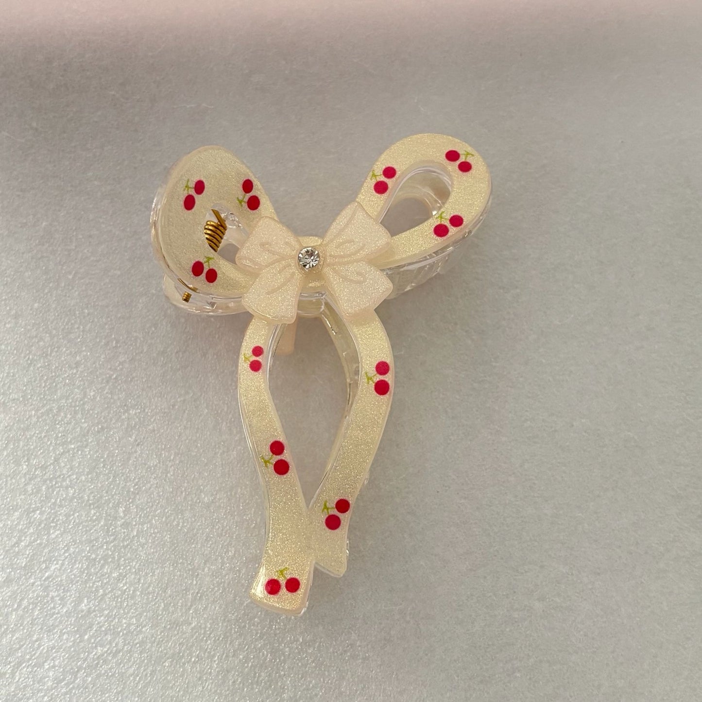 Princess Core Bow Claw Clip -Beige