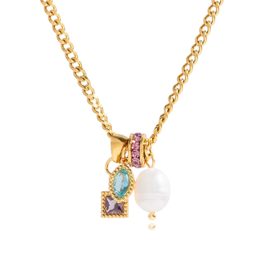 Twinkling Gem Charm Necklace