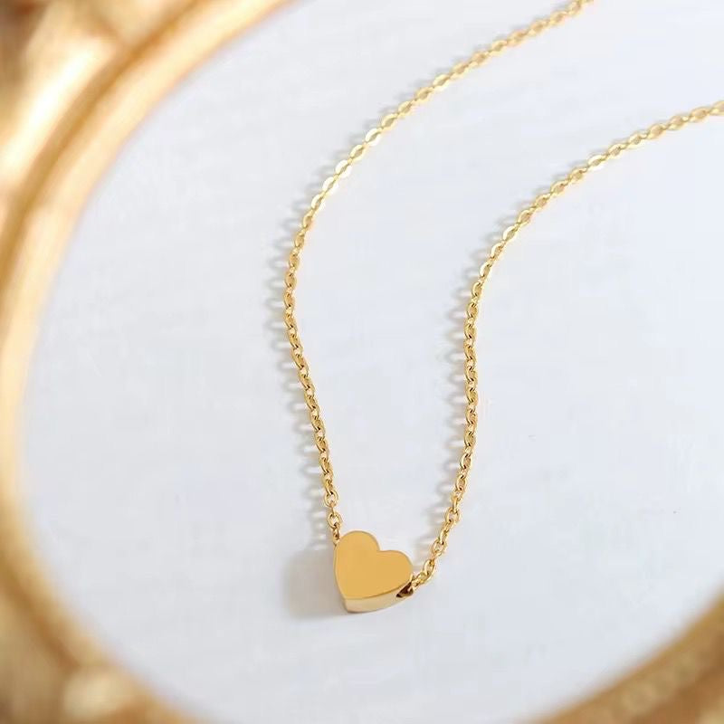 Petite Heart Necklace -Gold
