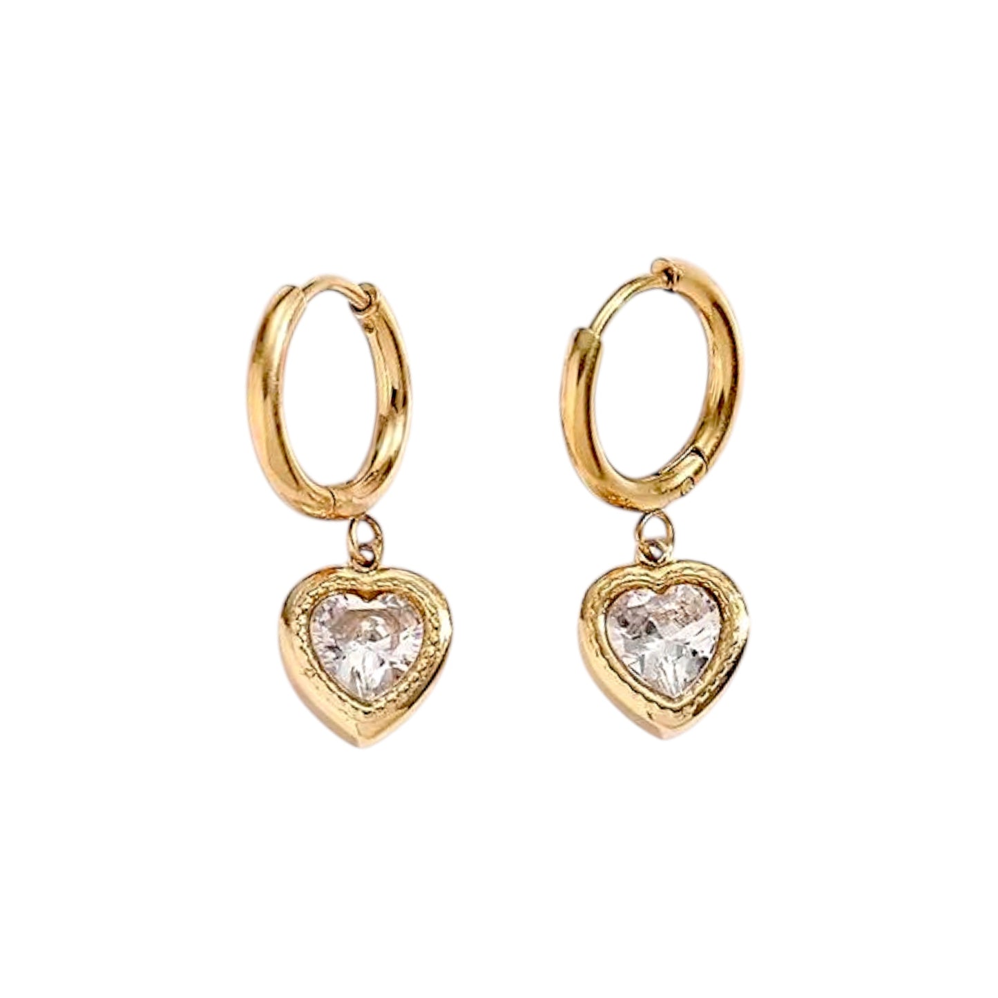Marigold Heart Charm Hoops