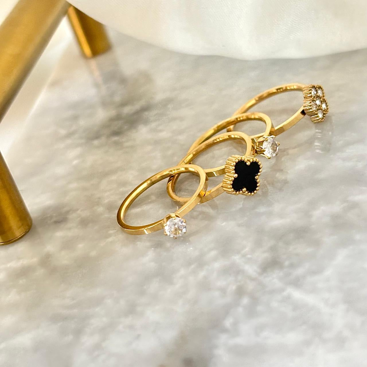 Queenie Ringset -18K | Set of 4 Rings