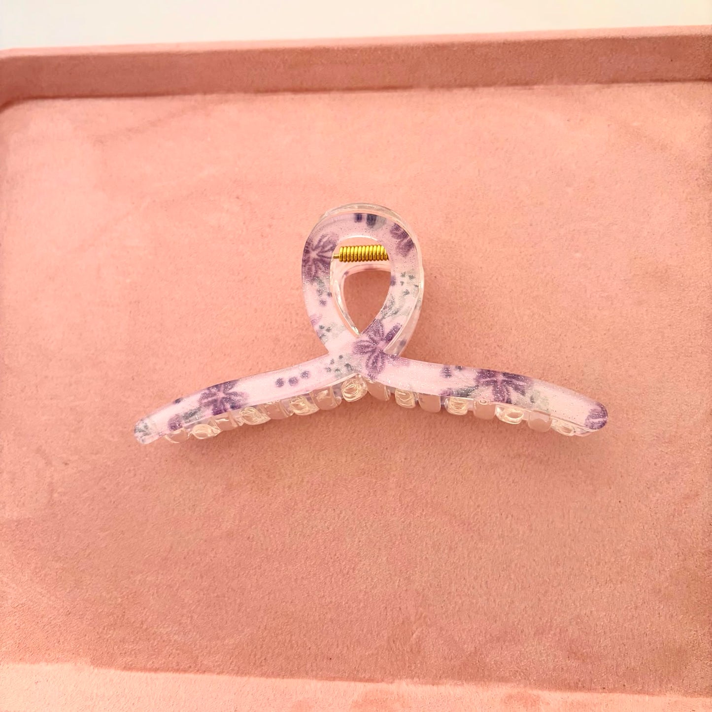 Floral Banana Claw Clips -Lilac