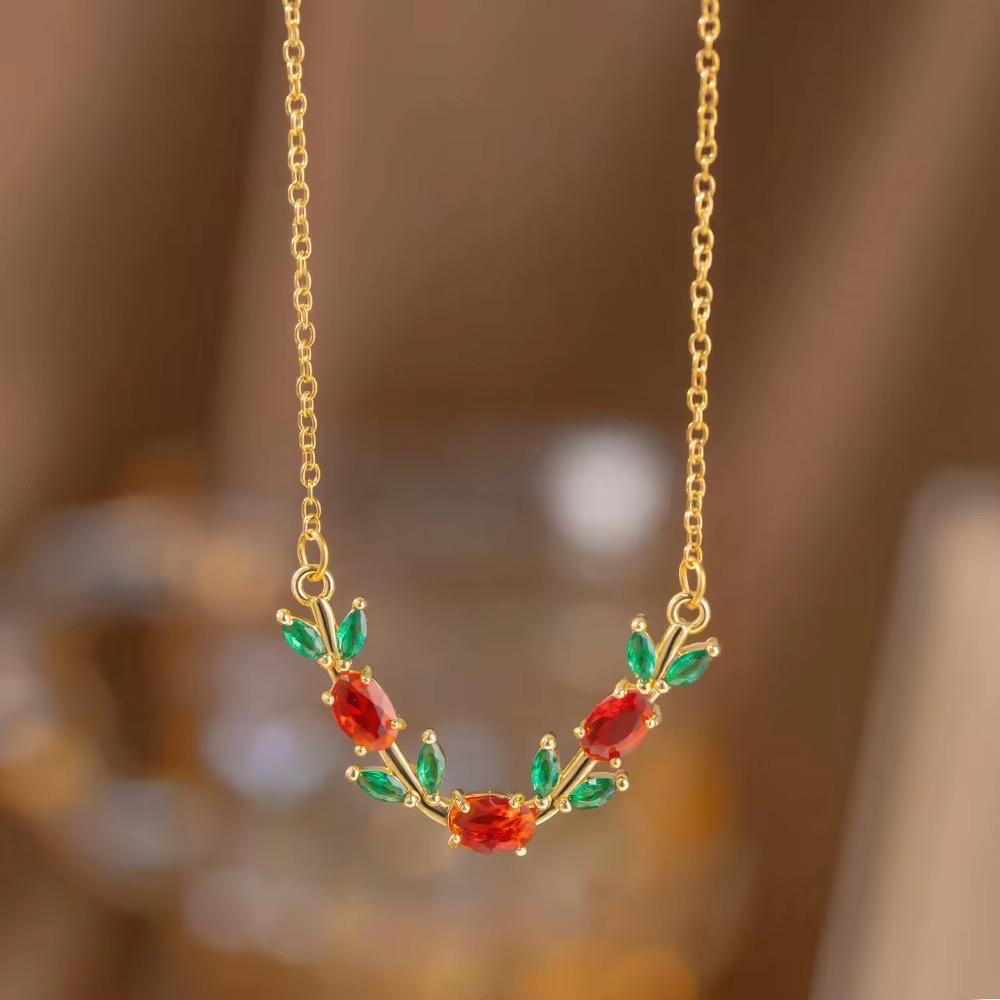 Ruby Rose Tulip Necklace