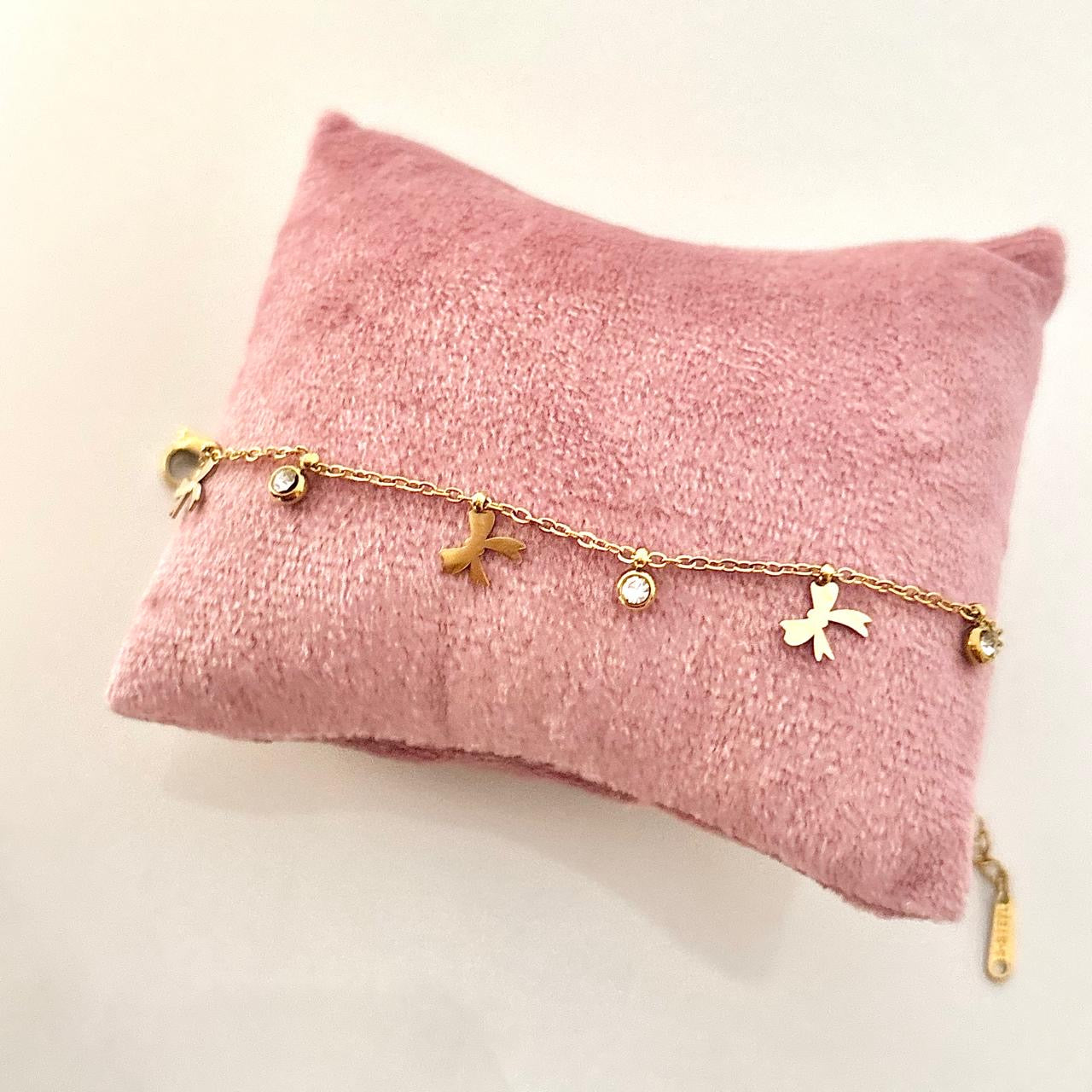 Dainty Bow X Cz Charm Bracelet