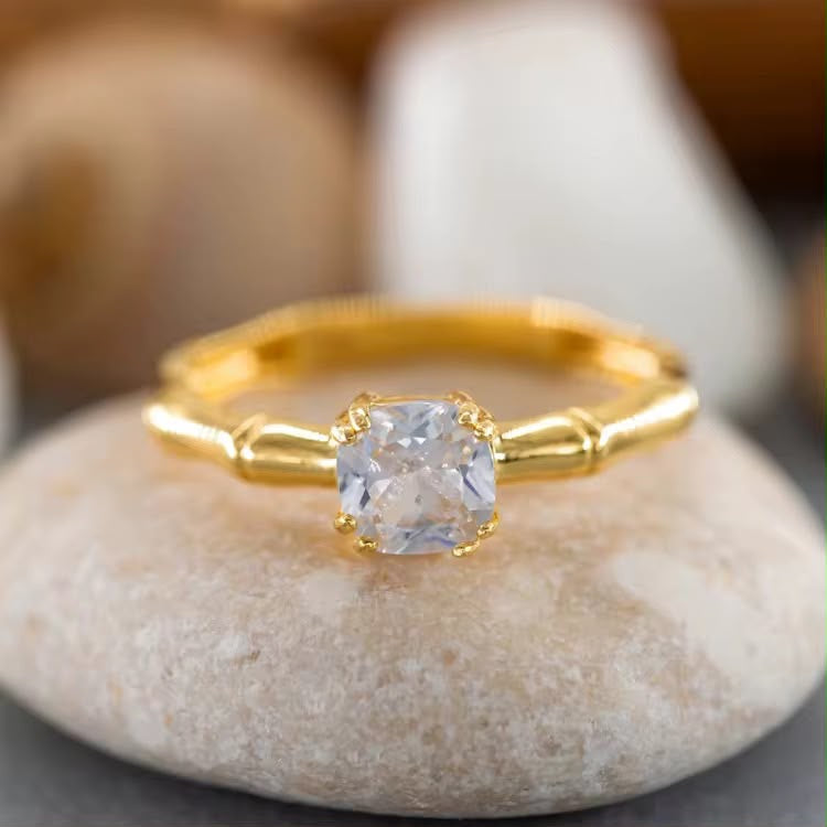 Bamboo Solitaire Ring