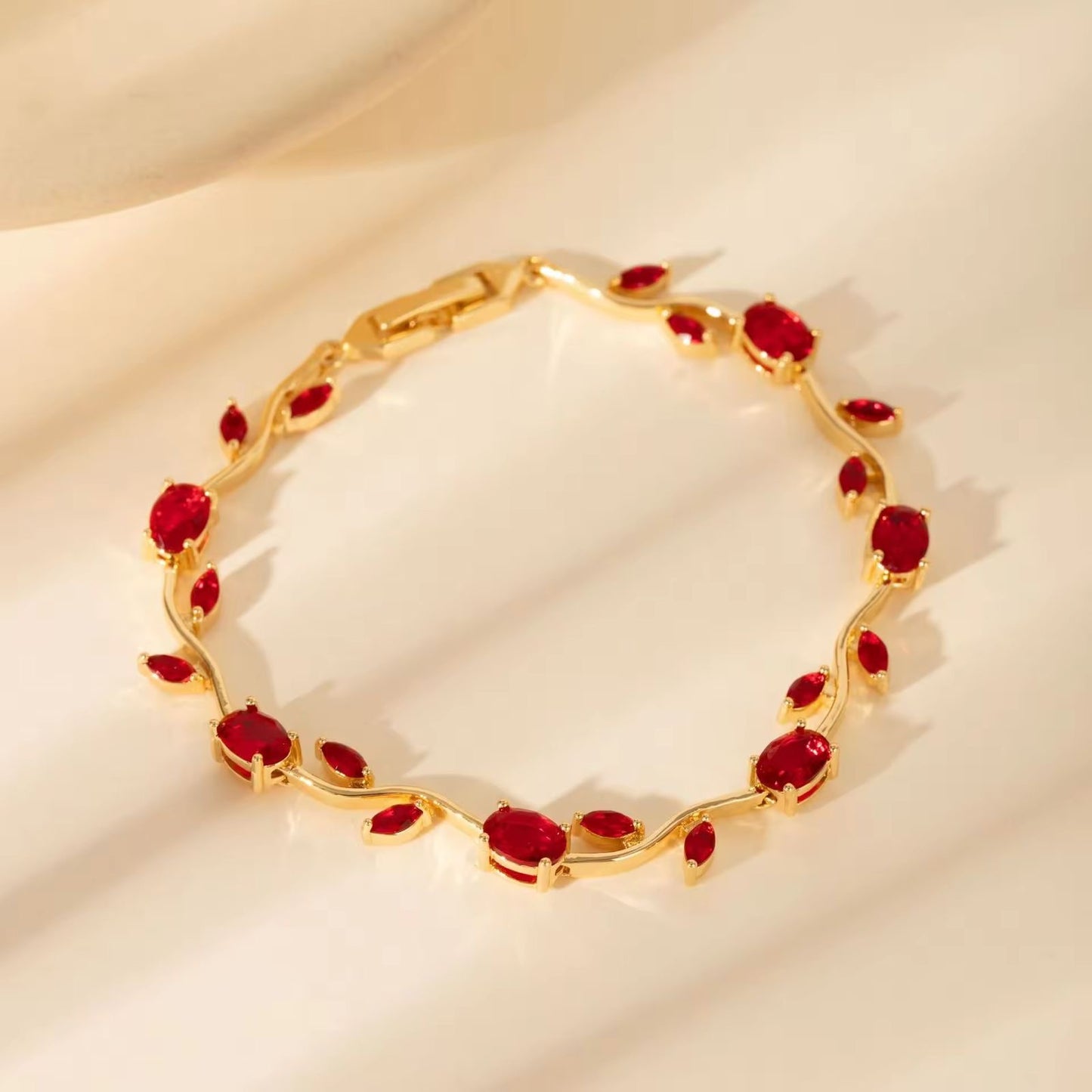 Ruby Rosé Vine Bracelet