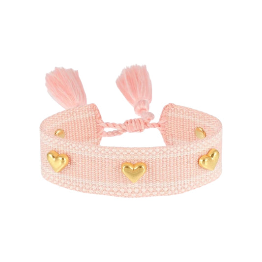 Champagne Pink Frappe Woven Bracelet