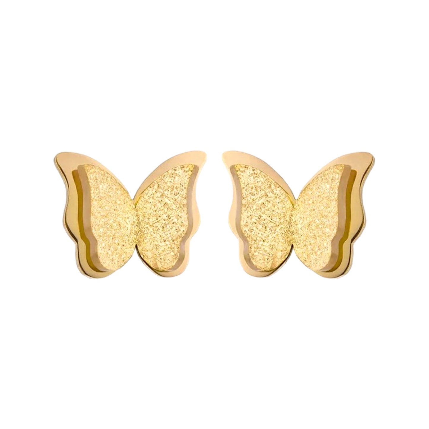 Frosted Butterfly Studs
