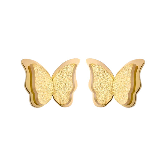 Frosted Butterfly Studs