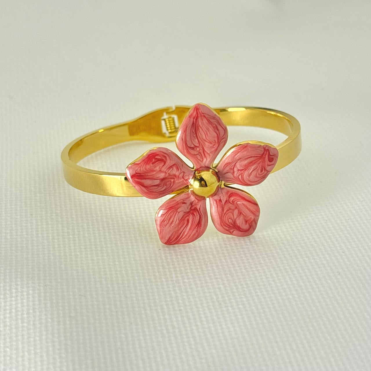 Lily Charm Cuff -Pink