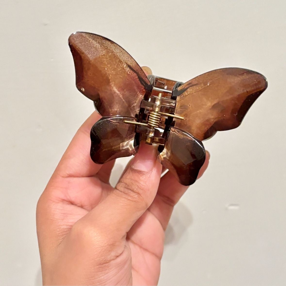 Auburn-Crystal Butterfly Claw Clip