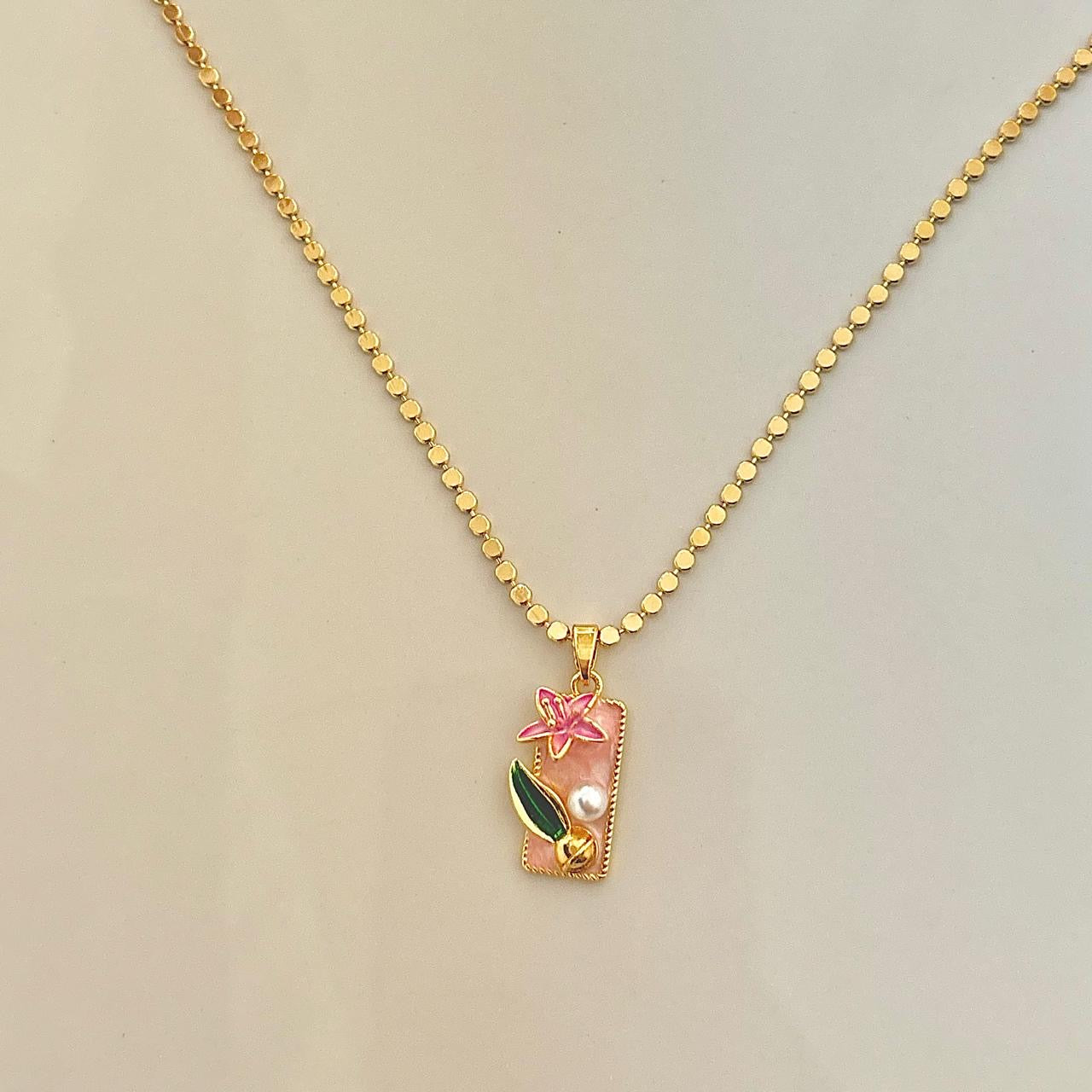 Fairycore Gold Beaded Chain Necklace