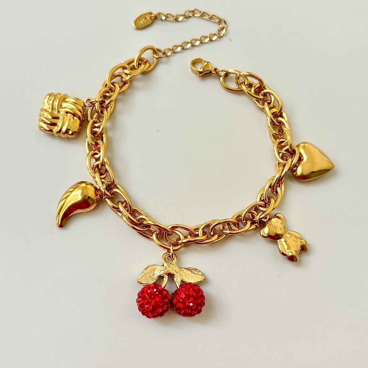 Cherry Blossom Charm Bracelet