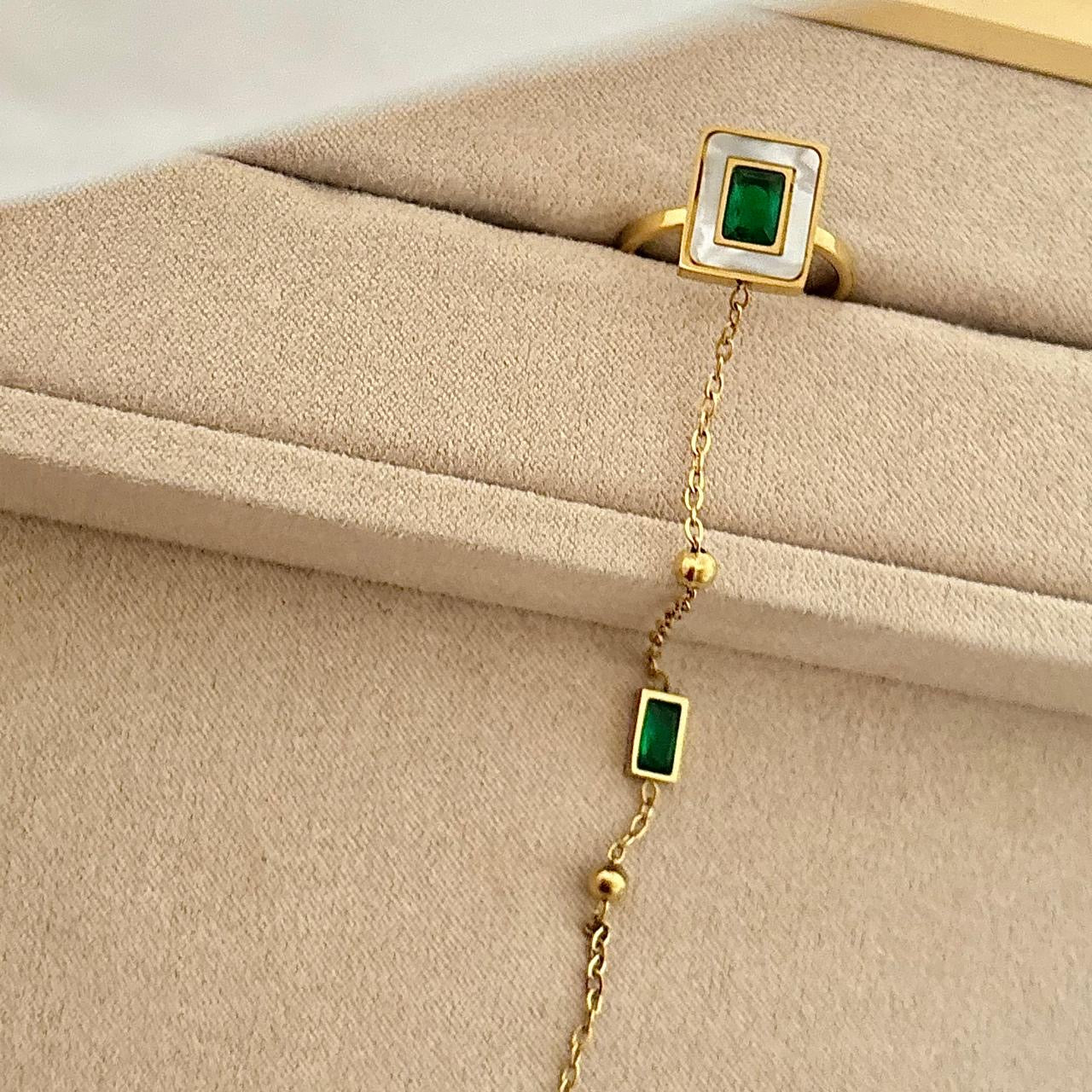 Emerald Goddess Hand Chain